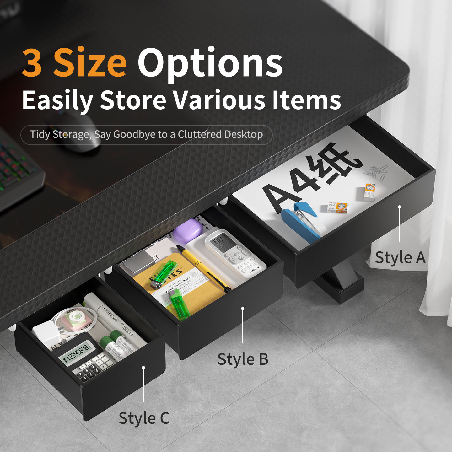 No Drill Multi Size Translucen - Tech Accessories Storage reseña y precio