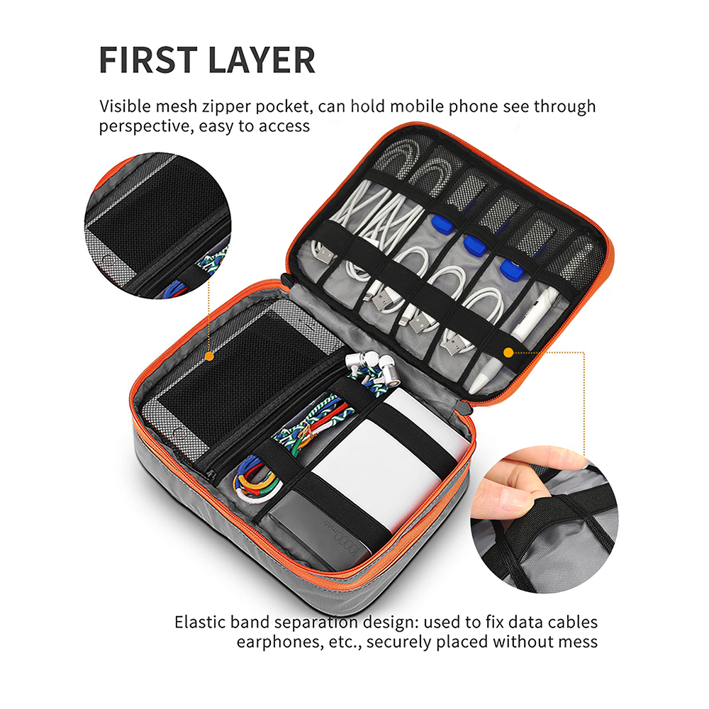 Multi-Compartment Portable Ele - Tech Accessories Travel Bag reseña y precio