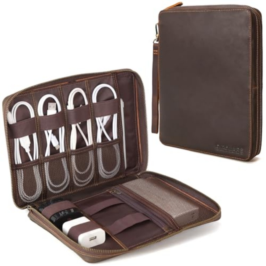Polare Full Grain Leather Trav - Tech Accessories Travel Bag reseña y precio