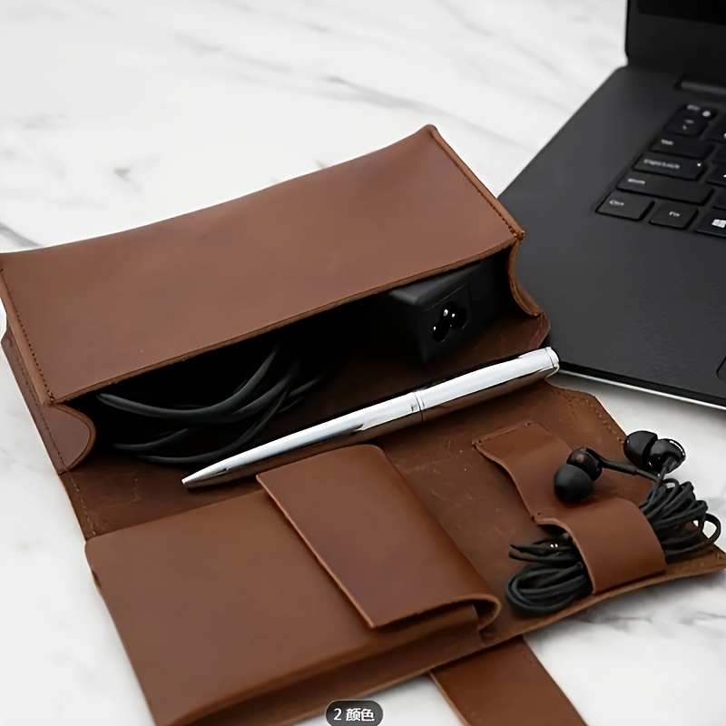 PU Leather Multi-Compartment O - Tech Accessories Storage reseña y precio