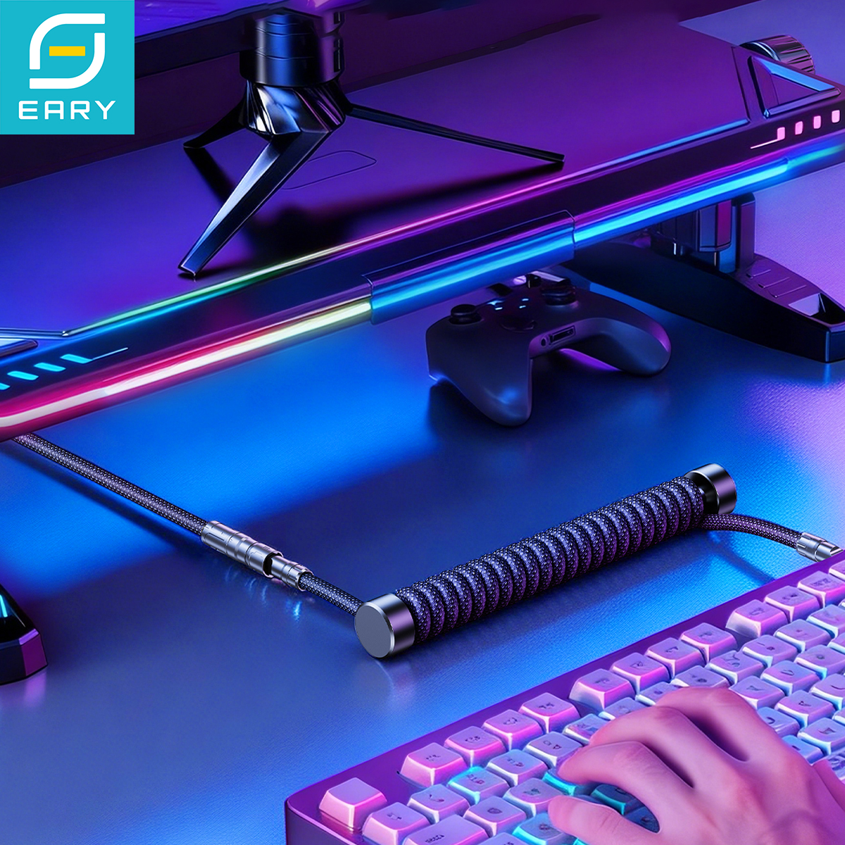 Eary 1.2m Coiled Keyboard Cabl - Tech Gaming Accessories reseña y precio