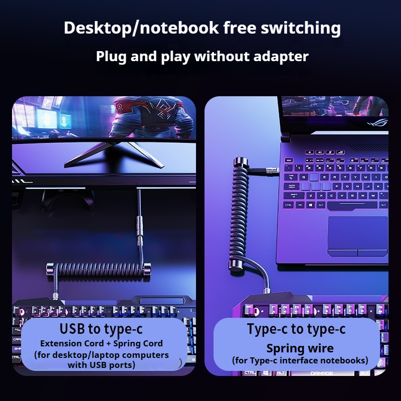 Eary 1.2m Coiled Keyboard Cabl - Tech Gaming Accessories reseña y precio