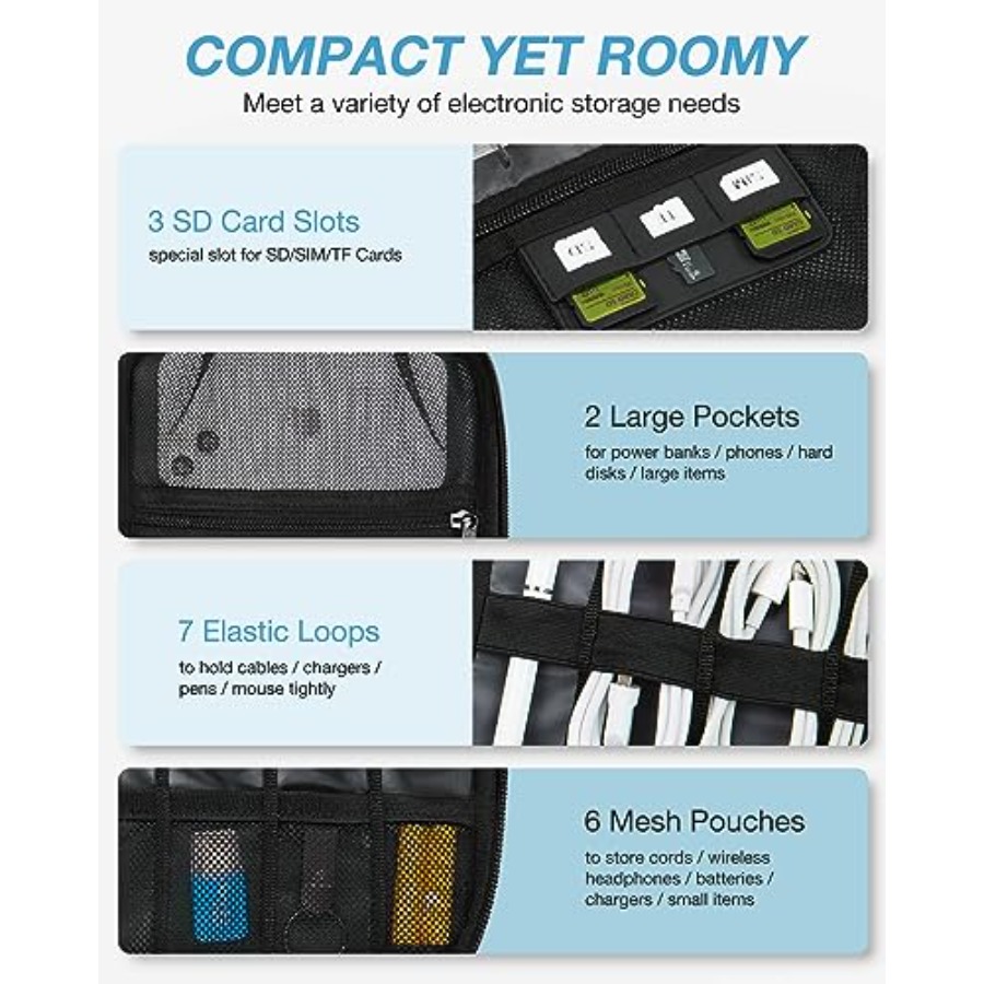 Large Electronics Travel Organ - Tech Accessories Travel Bag reseña y precio