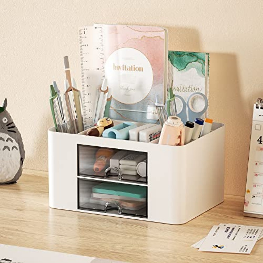 Pen Organizer with 2 Drawer, M - Tech Desktop Accessories reseña y precio