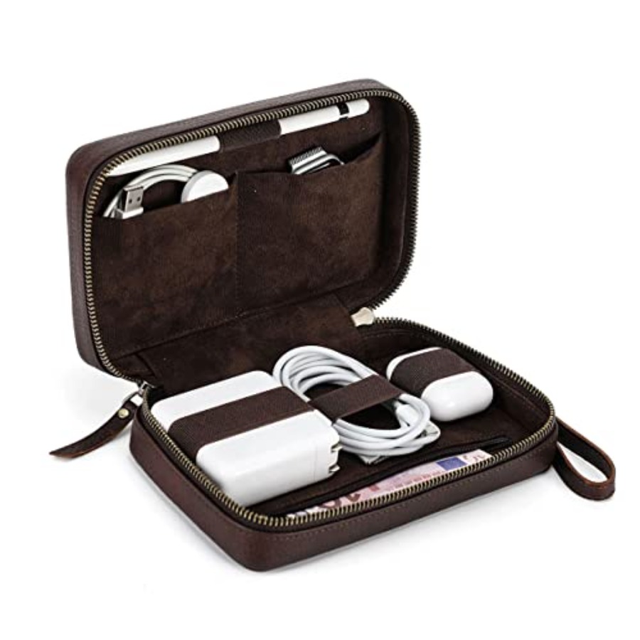 Full Grain Leather Electronic  - Tech Accessories Storage reseña y precio