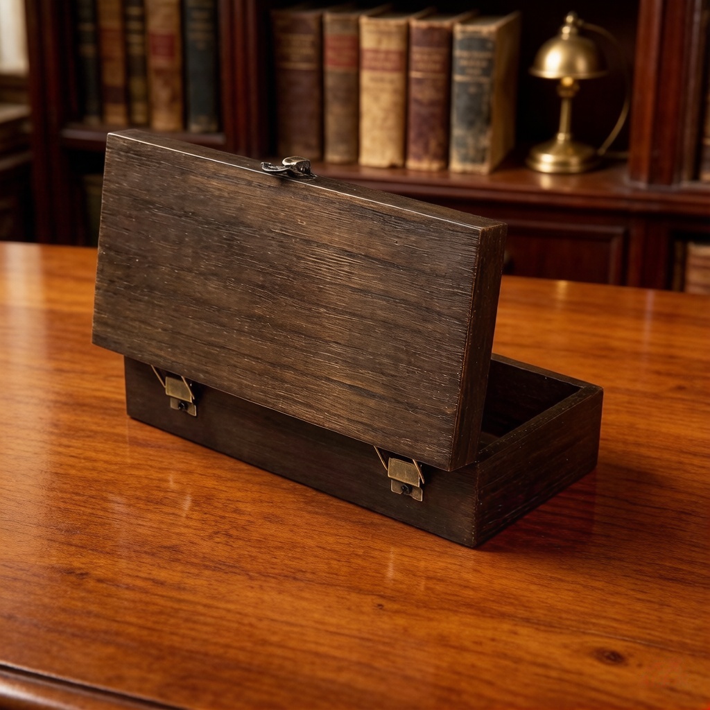 Vintage Dark Wood Storage Box  - Tech Accessories Storage reseña y precio