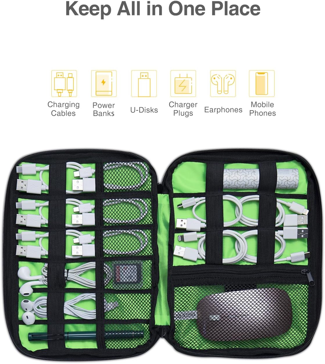 Travel Cable Organizer Bag, Fl - Tech Accessories Travel Bag reseña y precio