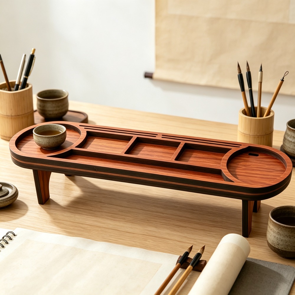 Wooden Desk Organizer with Pho - Tech Desktop Accessories reseña y precio